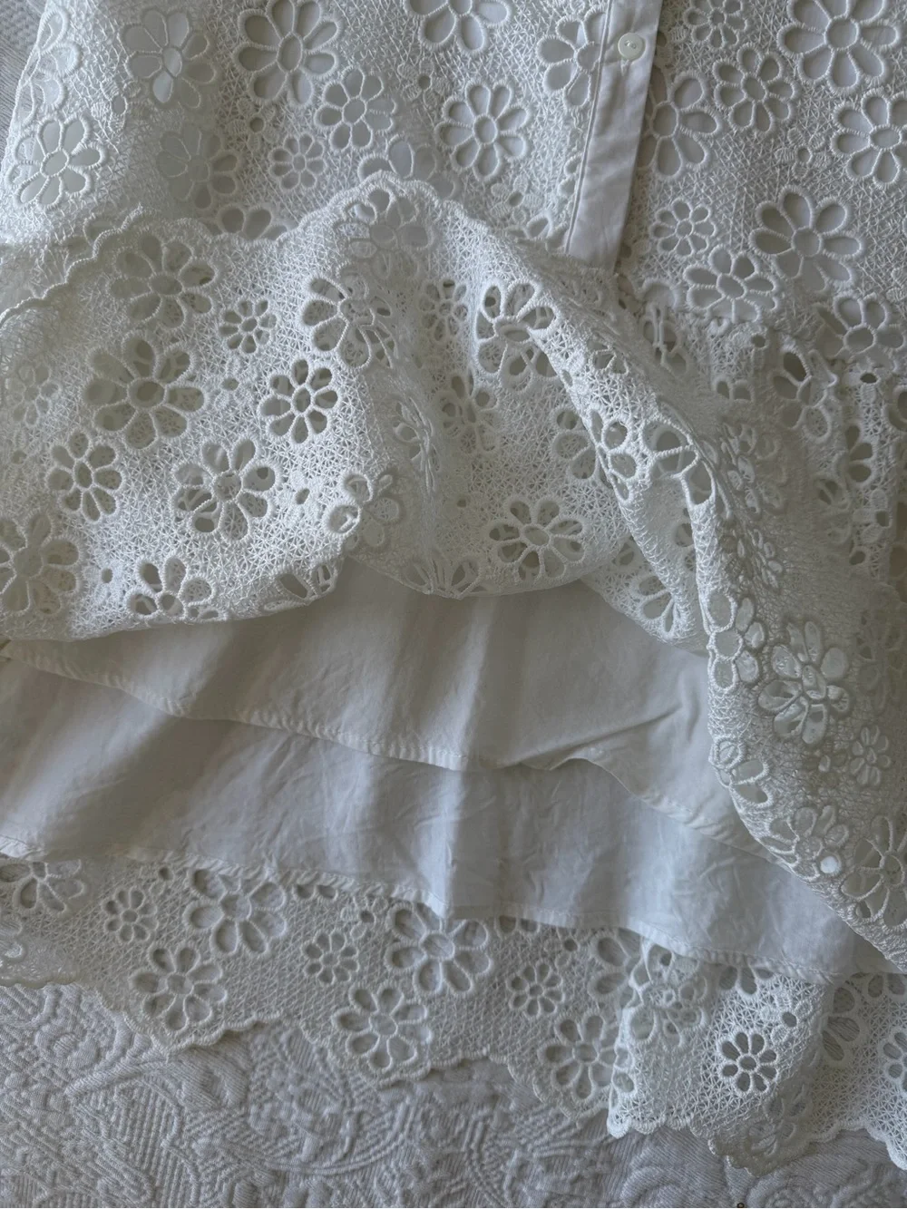 ZARA White Eyelet Collar Dress for Girls 11-12 y.o.